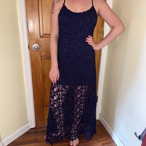 Navy blue maxi dress